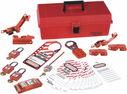 Job Site Lockout/Tagout Kit with Keyed-Alike Padlocks