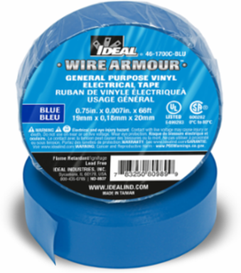 General Purpose Electrical Vinyl Tape 3/4 Inch x 66' - 600V, Flame Retardant