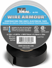 Contractor Pro Electrical Vinyl Tape 3/4 Inch x 0.007 Inch, UV Resistant, 600V