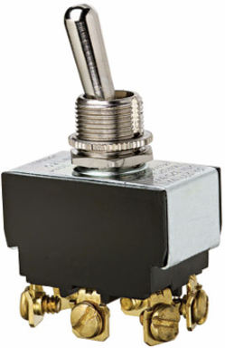Heavy-Duty DPDT Toggle Switch, 1/2 Inch Mounting Hole, 100,000 Cycles