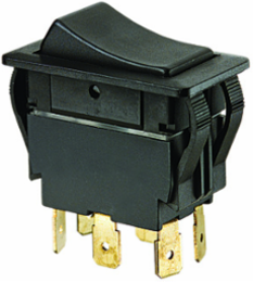 DPDT Rocker Switch, On-Off-On, 0.830 x 1.450 Inch Mounting Hole, Moisture Resistant