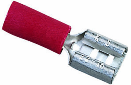 Vinyl Insulated Female Disconnect, 22-18 AWG, .187", Box of 25