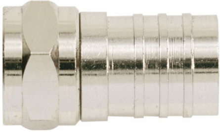 F-Type Coaxial Connectors, RG-6 Crimp, Card of 4