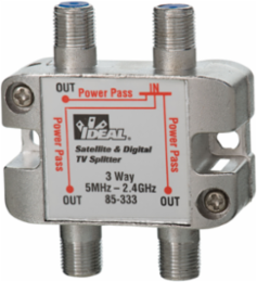 2.4 GHz 3-Way Coaxial Splitter with Nickel Plated Zinc Housing