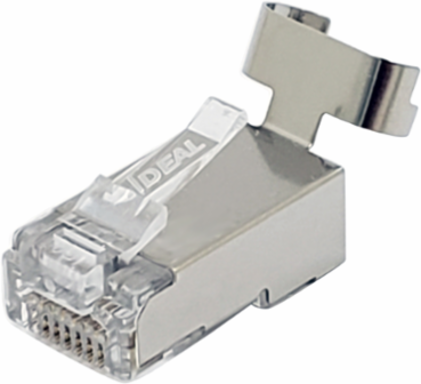 CAT6A/6/5e Shielded Feed-Thru RJ-45 for 0.048 Inch Max Conductors, 10/Card