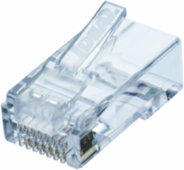 CAT6 RJ-45 8P8C Single Piece Modular Plugs, 25 Pack, 50 Micron Gold Contacts
