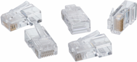 CAT5e RJ-45 8P8C Modular Plugs, 100 Pack, 50 Micro-Inch Gold Plating
