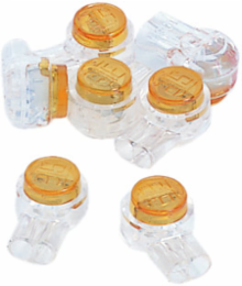 2-Wire UY Yellow Butt Splice Connectors, 100/pack, 22-26 AWG