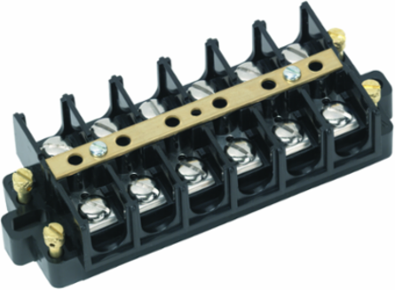 Terminal Strip, Shorting Block, 6-Pole, 22-6 AWG