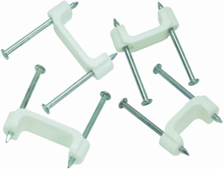 Plastic Insulated Cable Staples 3/4 Inch, 100 Pack, UV Resistant, Zinc-Plated