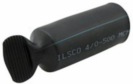 Heat Shrinkable End Cap, Conductor Range 4/0-8, Black, Bag of 2