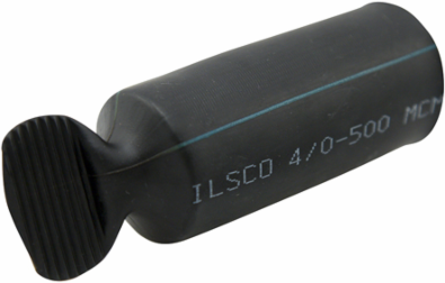 Heat Shrinkable End Cap, Conductor Range 500-4/0, Black, Bag of 2