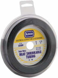 Heat Shrinkable Tubing, Thin Wall, 3/16in Expanded ID, Conductor Range 18-22, 8ft Disk, Black