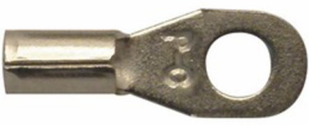 ILSCON Ring Terminal, Conductor Range 18-22, #6 Bolt Size, Non-Insulated, Red Color Code, Pack of 20