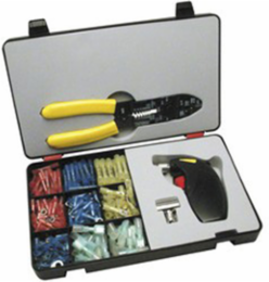 Crimp 'n Seal Kit, Includes 45 Butt Splices, 80 Ring Terminals, 10 Male Disconnects, 10 Female Disconnects, 1 94145 Crimp Tool, and 1 94700 Heat Tool