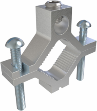 Permaground Aluminum Ground Clamp, Conductor Range 250-6, Pipe Sizes 1-1/4 to 2in, UL