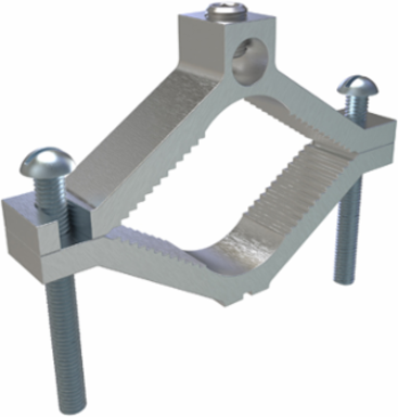 Permaground Aluminum Ground Clamp, Conductor Range 250-6, Pipe Sizes 2-1/2 to 4in, UL