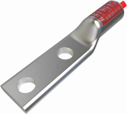 Surecrimp Aluminum Compression Lug, Conductor Size 250, 2 Holes, 1/2in Bolt Size, 1-3/4in Hole Spacing, Long Barrel, No Sight Window, Tin Plated, UL, CSA