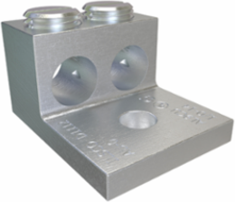 Aluminum Mechanical Lug, Conductor Range 1/0-14, 2 Ports, 1 Hole, 1/4in Bolt Size, Tin Plated, UL, CSA, Bag of 2