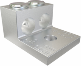 Aluminum Mechanical Lug, Conductor Range 1/0-14, 2 Ports, 1 Hole, 1/4in Bolt Size, Tin Plated, UL, CSA