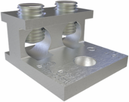 Aluminum Mechanical Lug, Conductor Range 1/0-14, 2 Ports, 1 Hole, 1/4in Bolt Size, Tin Plated, CSA