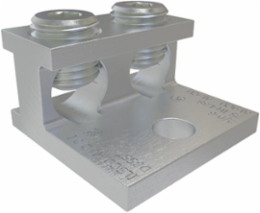 Aluminum Mechanical Lug, Conductor Range 2/0-6, 2 Ports, 1 Hole, 1/4in Bolt Size, Tin Plated, CSA