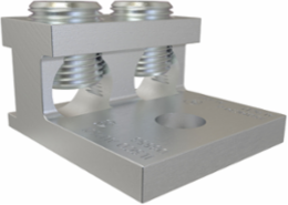 Aluminum Mechanical Lug, Conductor Range 250-6, 2 Ports, 1 Hole, 3/8in Bolt Size, Tin Plated, CSA