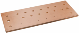 Copper Grounding Bus Bar, 4in Wide, 10in Length, 22 Mounting Points Offset