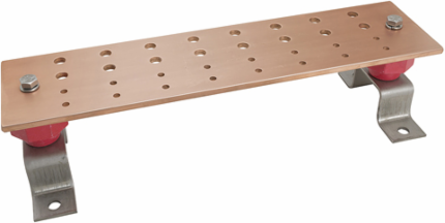 Copper Grounding Bus Bar Kit, 4in Wide, 16in Length, 32 Mounting Points