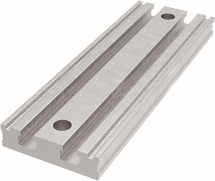 Copper Bus Bar, Double T-Slot, 6in length