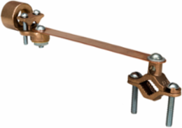 Permaground Bronze Ground Clamp with Strap, Conductor Range 4-8 Sol, Pipe Sizes 1/2 to 1in, Conduit Hub Size 1
