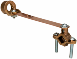 Permaground Bronze Ground Clamp with Strap, Conductor Range 4-8 Sol, Pipe Sizes 1/2 to 1in, Conduit Hub Size 3/4