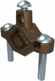 Permaground Brass Ground Clamp, Conductor Range 2-10, Pipe Sizes 1/2 to 1in