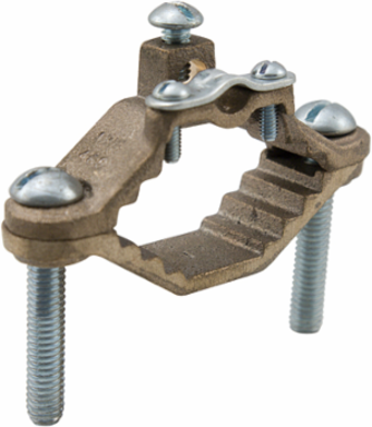 Permaground Bronze Ground Clamp, Conductor Range 4-8, Pipe Sizes 1/2 to 1in