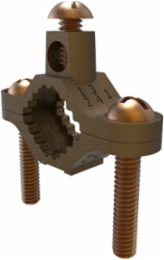 Permaground Brass Ground Clamp, Conductor Range 2-10, Pipe Sizes 1/2 to 1in, UL, Direct Bury