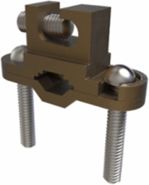 Permaground Bronze Ground Clamp, Conductor Range 2-10, Pipe Sizes 1/2 to 1in, Ground Rod Sizes 1/4 to 1in, Rebar Sizes #3-#8, Parallell Lay-in, Direct Bury