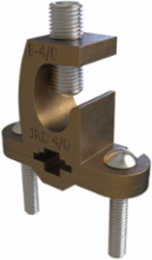 Permaground Bronze Ground Clamp, Conductor Range 4/0-8, Pipe Sizes 1/2 to 1in, Ground Rod Sizes 1/2 to 1in, Rebar Sizes #3-#8, Parallell Lay-in, Direct Bury