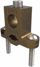Permaground Bronze Ground Clamp, Conductor Range 4/0-8, Pipe Sizes 1/2 to 1in, Ground Rod Sizes 1/2 to 1in, Rebar Sizes #3-#8, Parallell, Direct Bury