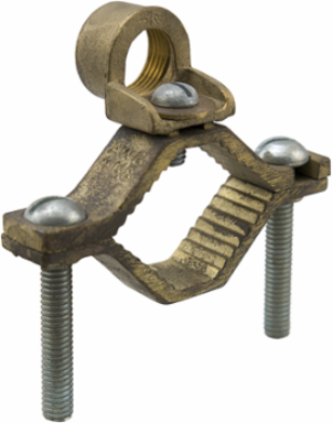 Permaground Bronze Ground Clamp, Conductor Range 4-8, Pipe Sizes 1/2 to 1in, Conduit Hub Size 1