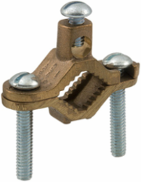 Permaground Bronze Ground Clamp, Conductor Range 4-8, Pipe Sizes 1-1/4 to 2in, Conduit Hub Size 1/2