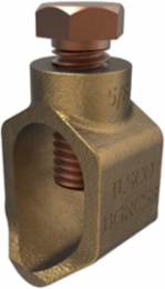 Permaground Bronze Ground Rod Clamp, Conductor Range 1/0-8, Ground Rod Size 5/8in, Direct Bury