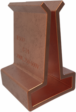 Copper Fuse Clip, 5/16 Bolt Size, 200 Amps, 250-600 V, 15/16in Base