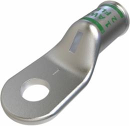 Copper Compression Lug, Conductor Size 1, 1 Hole, 1/4in Bolt Size, Standard Barrel, Sight Window, Tin Plated, UL, CSA