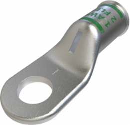 Copper Compression Lug, Conductor Size 1, 1 Hole, 5/16in Bolt Size, Standard Barrel, Sight Window, Tin Plated, UL, CSA