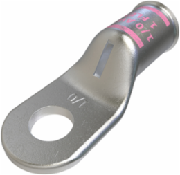 Copper Compression Lug, Conductor Size 1/0, 1 Hole, 5/16in Bolt Size, Standard Barrel, Sight Window, Tin Plated, UL, CSA