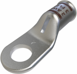 Copper Compression Lug, Conductor Size 2, 1 Hole, 5/16in Bolt Size, Standard Barrel, Sight Window, Tin Plated, UL, CSA