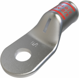 Copper Compression Lug, Conductor Size 3/0, 1 Hole, 5/16in Bolt Size, Standard Barrel, Sight Window, Tin Plated, UL, CSA