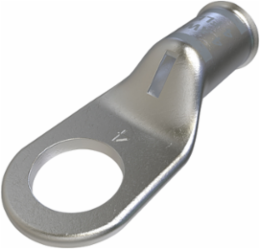 Copper Compression Lug, Conductor Size 4, 1 Hole, 3/8in Bolt Size, Standard Barrel, Sight Window, Tin Plated, UL, CSA