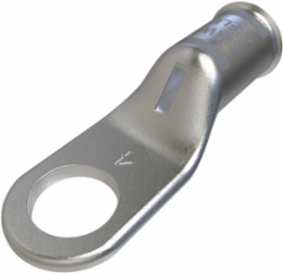 Copper Compression Lug, Conductor Size 4, 1 Hole, 5/16in Bolt Size, Standard Barrel, Sight Window, Tin Plated, UL, CSA