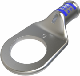 Copper Compression Lug, Conductor Size 6, 1 Hole, 1/2in Bolt Size, Standard Barrel, Sight Window, Tin Plated, UL, CSA